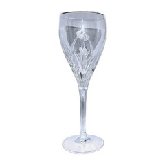 Vtg DaVinci Pisa Floral Wine Glass Water Goblet Stemware 7¾» Etched Da Vinci A+!