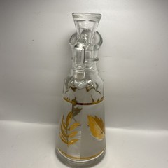Anchor Hocking Starlyte Frosted Gold Leaf Oil Vinegar Cruet BB15