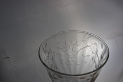 Crystal Water Goblets Optic Floral Smooth Bulbous Stem 7 5/8 » UNK10801