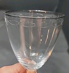 4 Lenox Sentiment Platinum 3 Water 7″ & 1 Iced Tea 6 1/2″ Goblets Glasses