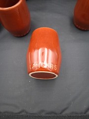 Set of 8: Vintage Lancers Terra Cotta Wine Cups, Brown Glaze, 1970s, Ceramic Mug
