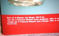 Pfaltzgraff Winterberry Glassware Mason Jars & Lids NIB Set of 4 20 fl. oz.