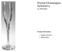 2 Symmetry by MIKASA Fluted Champagne 10 3/4″ Cut Panels, Multisided Stem