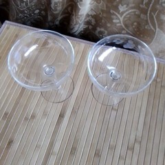 Set Of 2 Princess House Heritage Crystal Etched Wine Champagne Martini Glasses