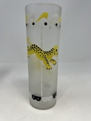 Libbey Circus Carousel Tom Collins Frosted Animal Merry-Go-Round Cups Full Set 8