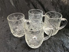 Princess House FANTASIA Poinsettias Coffee/Cocoa/Hot Cider Mugs #516 – Set of 4