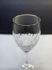 Rogaska Memoir Gold Rimmed Wine Glasses