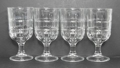 VTG Anchor Hocking Tartan Manchester Clear Glass Water Goblet Footed Pedestal 14