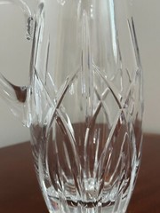 New/Vtg. Signed CARTIER Crystal Glass 10″ Tall Cocktail Martini Pitcher 48 oz.