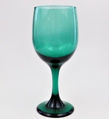 Libbey Juniper Green Tulip 7″ Water Goblets Wine Glass Vintage