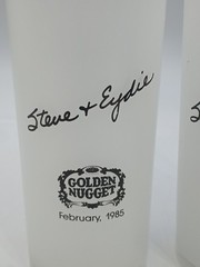 2 Golden Nugget Casino Steve & Eydie 1985 Souvenir Drinking Glasses Mint Julep
