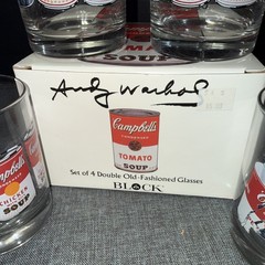 Andy Warhol Campbells Soup Set of 4 Double Old-Fashioned Glasses