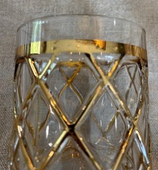 Vintage Joseph Altuzarra 18K Gold Lattice Lowball Cocktail Glasses – Set of 2