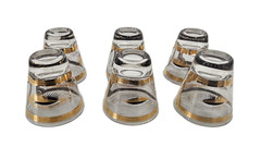 MCM Fred Press Gold & Black Trojan Horse Pitcher w/ Caddy 8-PCS Set Barware