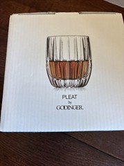 GODINGER CLEAR PLEAT DOUBLE OLD FASHIONED CRYSTAL TUMBLER 11 OZ 3.75″H 4 PCS NIB