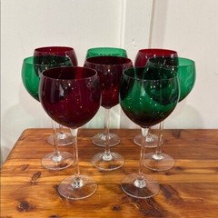 Lenox Holiday Gems Red & Green Wine Glasses YOU PICK TWO