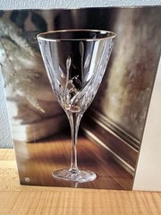Set- 4 Cristal D’Arques France Cassandra Gold Water Goblets Crystal Glass w/ Box