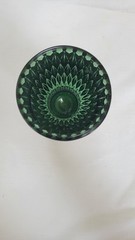 Vintage MCM Green Glass Vase- 5-7/8” Tall