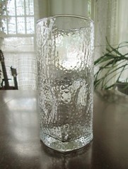 LIBBEY Glass CALDERA Tumbler 6 3/8” Pinched Sides Textured