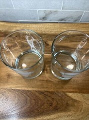 Set of 2 Rocks Glass Etched Frosted Pirate Faces Whiskey Rocks Glass