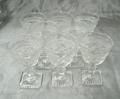 Vtg Imperial Glass CAPE COD Set of 8~4-1/2″ Wine Glasses Goblets #1602-160 EC