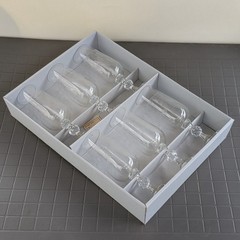 Vintage NIB: Six (6) CHAMPAGNE FLUTE GLASSES; CASCADE Bohemia Fine Lead Crystal