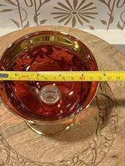 Ruby and Gold Cristallerie Italiane Goblet/Sherbet Compote Serving Dessert Dish
