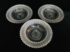 Anchor Hocking Clear Miss America Depression Glass Cereal Bowls, Set of 3