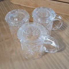 Cristal D’Arques CHANTILLY TAILLE BEAUGENCY Durand French Mugs Set Of 3