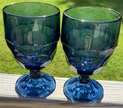 Vintage Viking Glass Bluenique 6″ Cobalt Blue Honeycomb Glasses Set of 4 – dr