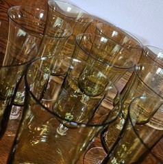 Noritake Rainbow Pale Green Iced Tea Glasses Vintage. Set Of 9