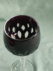 Cristallerie Lorraine France Colored Crystal Wine Glasses Goblets Set of 7