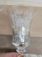 MIKASA Set Of 4 Tea Rose etched Crystal Wine Glass 8 5/8 » Goblet Stemware