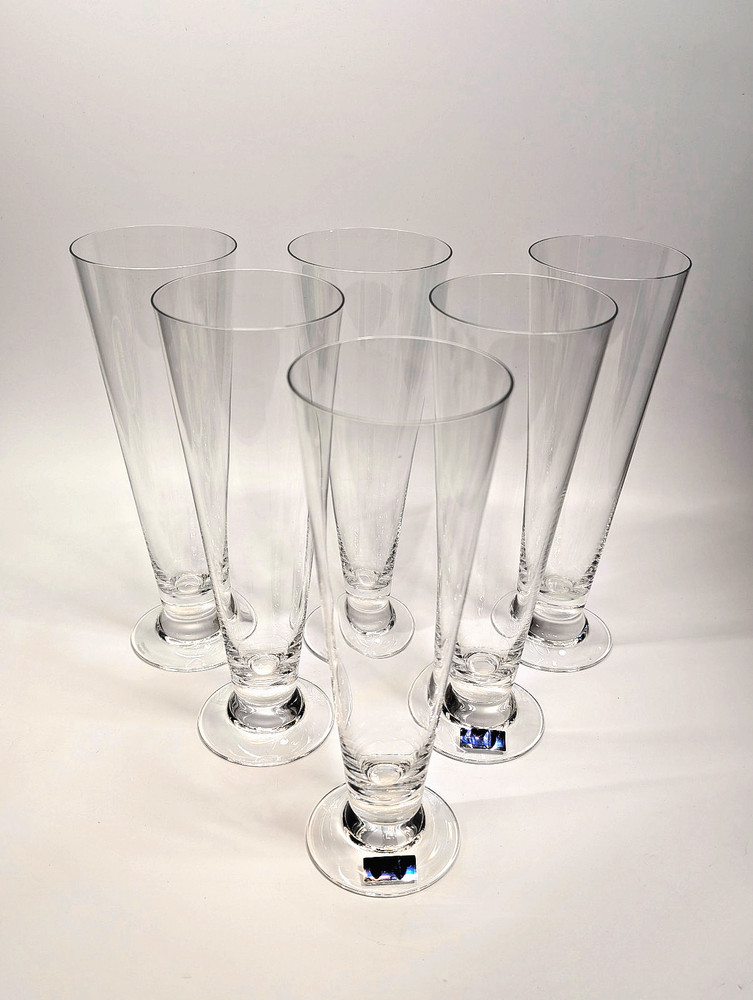 X6 Marquis by Waterford Crystal Pilsners Beer Glasses 9 1/4″