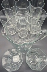 Vintage Luminarc Octime Pitcher 6 Highball 2 Lowball Glasses