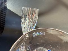 Gorgeous Pair of WATERFORD CRYSTAL Carina Fluted Champagne Glasses 8 1/2, MINT