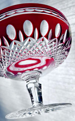 VTG Waterford Crystal Clarendon Ruby Red 6″ Compote Signed Cut to Clear Gift