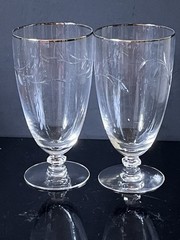 Tiffin Franciscan Lyndley Platinum Rim 6 ¼” Footed Ice Tea Tumbler(s) 12 OZ