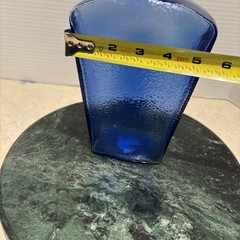 Libbey Cobalt Blue Pebbled Glass Bottle Decorative Vase, See Pics For Info!