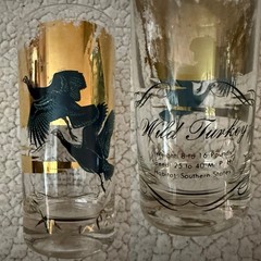 Les Kouba WILD FOWL GOLD GLASS HIGH BALL/TUMBLERS set of 8