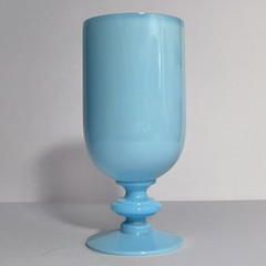 1930s French PORTIEUX VALLERYSTHAL Juice Glass / BLUE OPALINE / Very Rare