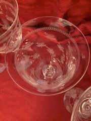BRYCE 758-7-3/4″ WATER~WINE GOBLETS~GLASSES~FLORAL ETCH~V EXC COND Set 6 RARE
