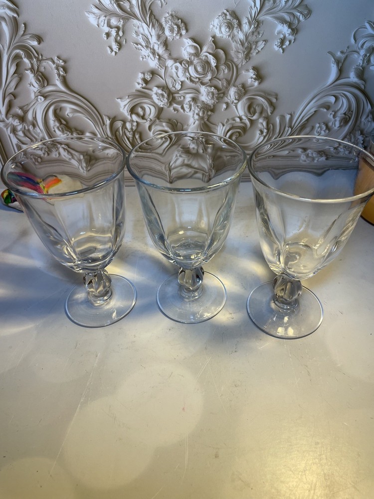 Duncan Miller Canterbury Vintage Set of 3 Goblets 9 oz 6″ Tall Clear Glasses
