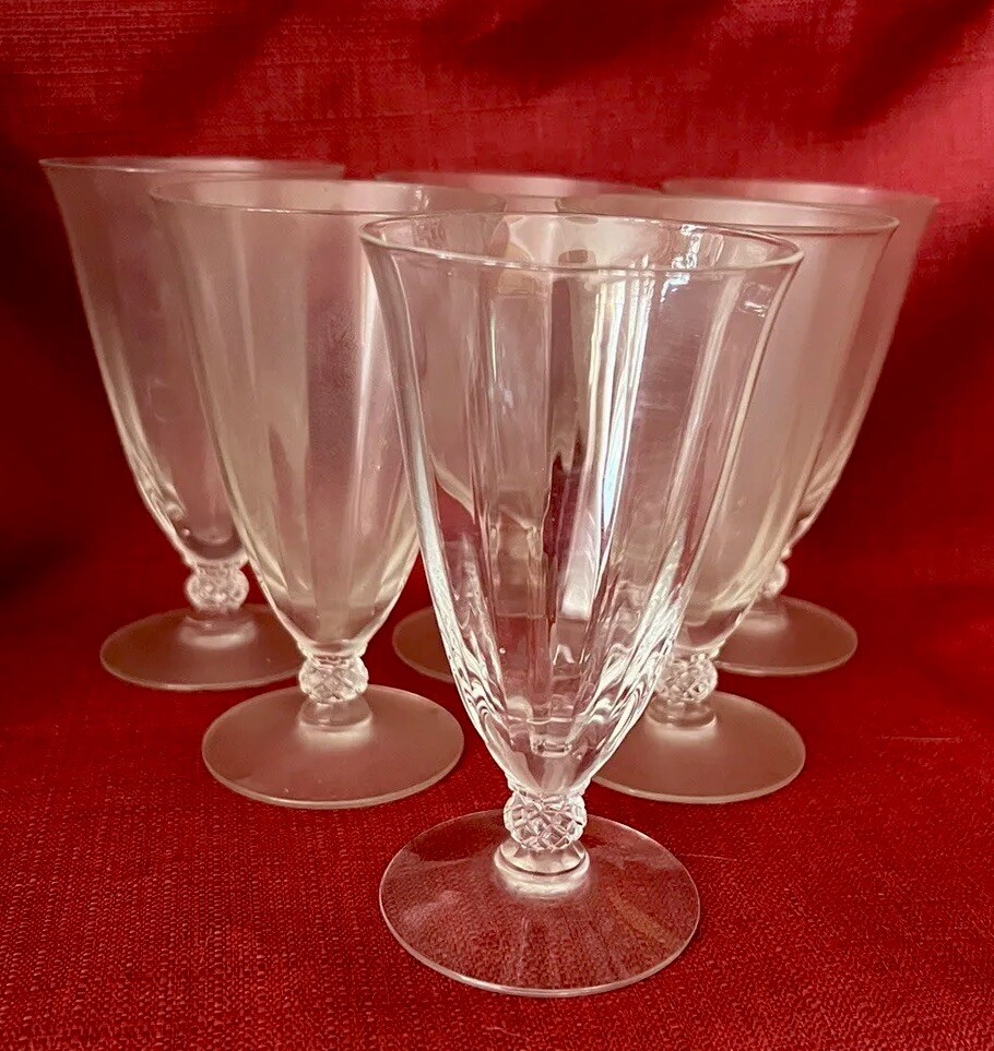 6 Fostoria NIAGARA 6026 Fosnia Juice Glasses Wavy Optic VTG D/C