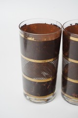 Georges Briard Tortoise 5.5″ Highball Glasses Set of 5 MCM