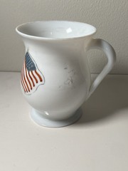 Antique Free Blown Glass Cup Patriotic American Flags Zachary Taylor Ca. 1840’s