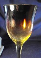Steven Correia Art glass wine stem amber to clear