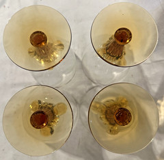 4 Seneca 310 Amber Blown 6″ Water Glasses Morgantown W Virginia Have Extras