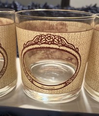 Vintage 4 Piece Currier and Ives Four Seasons Old Fashioned Whiskey Glass Set