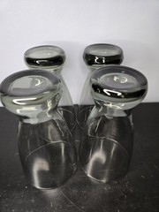 Vintage Libbey Smoked Gray Pilsner Glasses w Round Weighted Base Set of 4